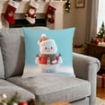 thumbnail image 4 of Lilixerw Christmas Pillow Cover,Linen Festival Pillowcase with Snowman Reindeer Santa Claus Pattern for Sofa Bed Decor,Xmas Theme Printed Holiday Home Bedding,18 x 18 inch Pillowcover, 4 of 6