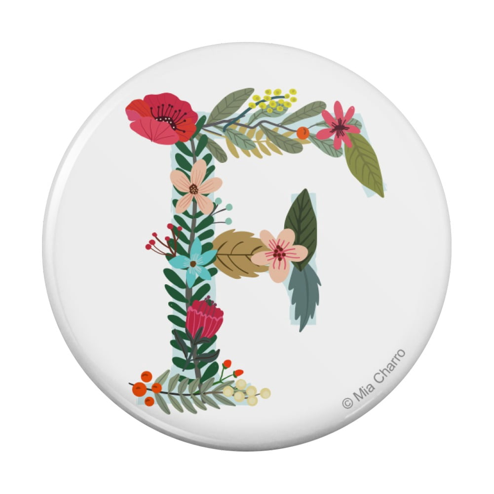 Letter F Floral Monogram Initial Kitchen Refrigerator Locker Button ...