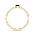 thumbnail image 2 of ANGARA Natural Oval Sapphire Parallel Split Shank Ring with Accents in 14K Yellow Gold for Women (Size-6x4mm) | September Birthstone, Anniversary, Jewelry Gift for Women | Natural Blue Sapphire Ring, 2 of 9