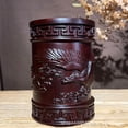 thumbnail image 1 of Rosewood pen holder, carved from ebony wood, symbolizing smooth sailing, solid wood pen holder craft, student desktop storage ornament., 1 of 4