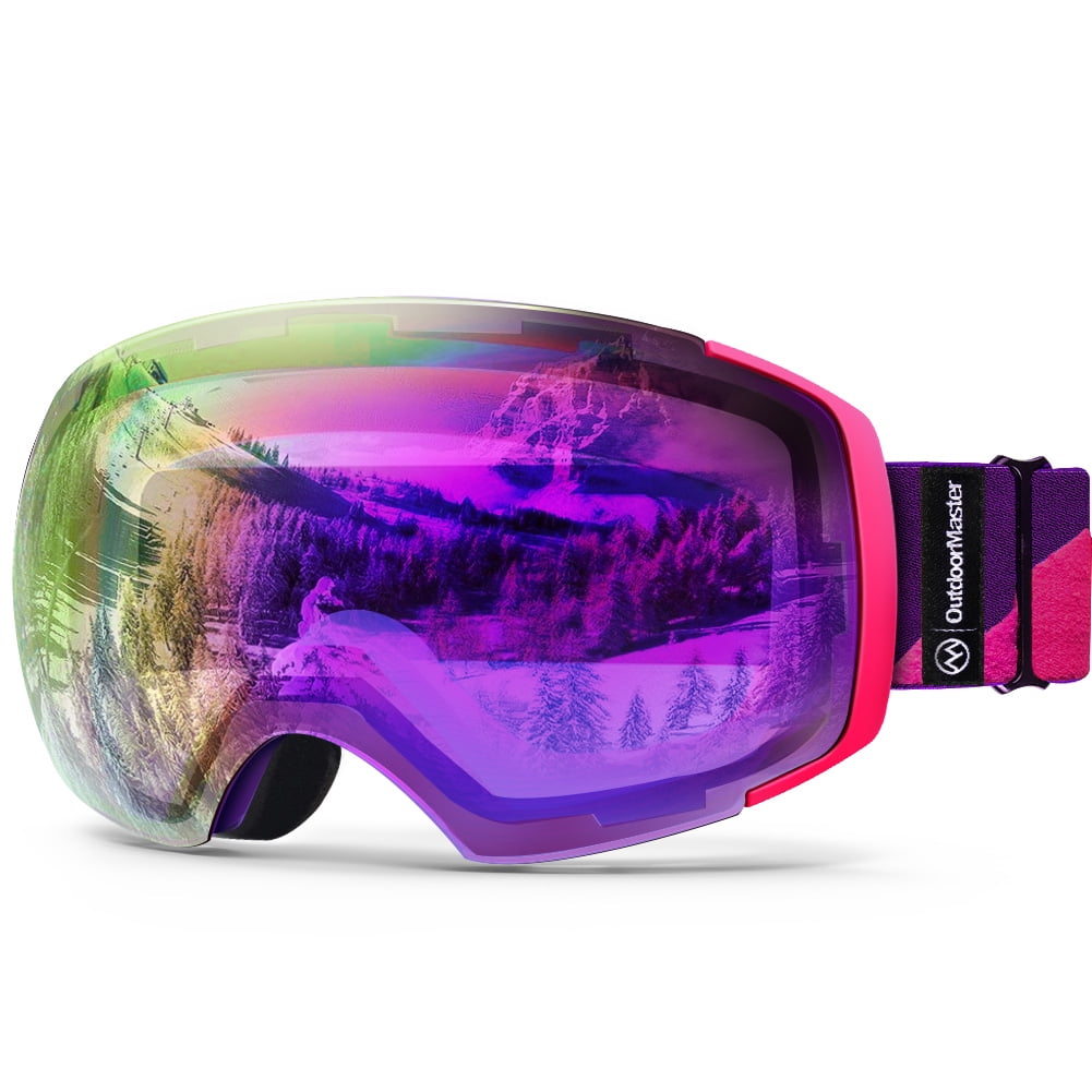 OutdoorMaster Ski Goggles PRO Frameless, Interchangeable Lens 100 UV400 Protection Snow