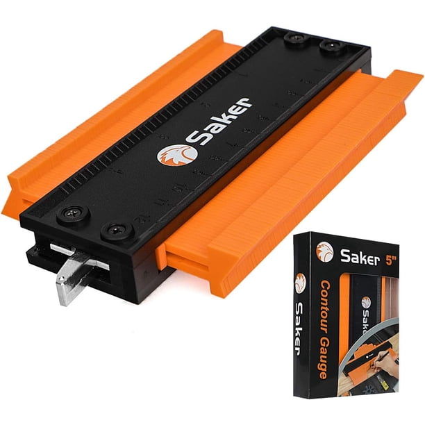 Regla de calibre de contorno con cerradura Peine de perfil integrado de aluminio engrosado Copia precisa del duplicador de formas irregulares - Soldadura irregular Trazado de carpintería 12 cm