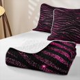 thumbnail image 4 of Homewish Zebra Print Twin Quilt Set, Black Pink Twin Coverlet Set, Animal Theme Decor, 2 Pieces 1 Bedspread and 1 Pillowcase, 4 of 7