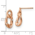 thumbnail image 3 of FB Jewels Stainless Steel Polished Rose IP Plated Loop Crystal Dangle Earrings, 3 of 3