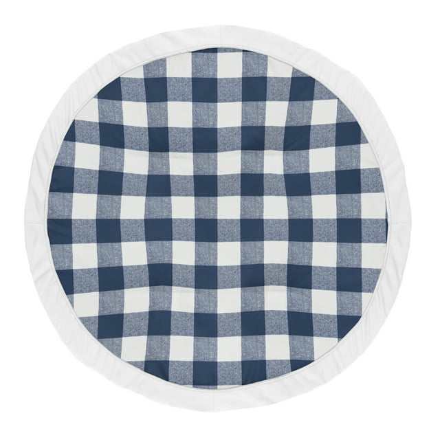 Buffalo Check Navy Blue And White Baby Play Mat by Sweet Jojo Designs