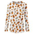 thumbnail image 6 of Bexdxz Halloween Long Sleeve Shirts for Women Plus Size Halloween Costumes Woman Funny Pumpkin Crewneck Tops Casual Outfits Yellow L, 6 of 6