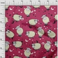 thumbnail image 3 of oneOone Georgette Viscose Magenta Fabric Kids Sheep Quilting Supplies Print Sewing Fabric By The Yard 42 Inch Wide, 3 of 4