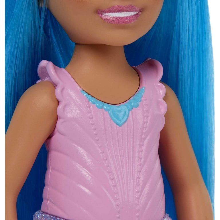 Royal Chelsea Barbie Doll with Blue Hair Colorful Printed Skirt Walmart
