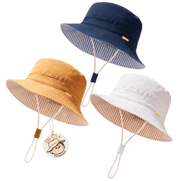 FURTALK 3 Pack Baby Sun Hat for Boys Girls Toddler Summer Bucket Hats Kids UPF 50 Beach Hat