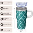 thumbnail image 3 of 20oz Insulated Travel Cup with Lid and Straw, Bohemian Stainless Steel Coffee Tumbler, Double Wall Vacuum Leakproof Boho Style Mug, 3 of 5