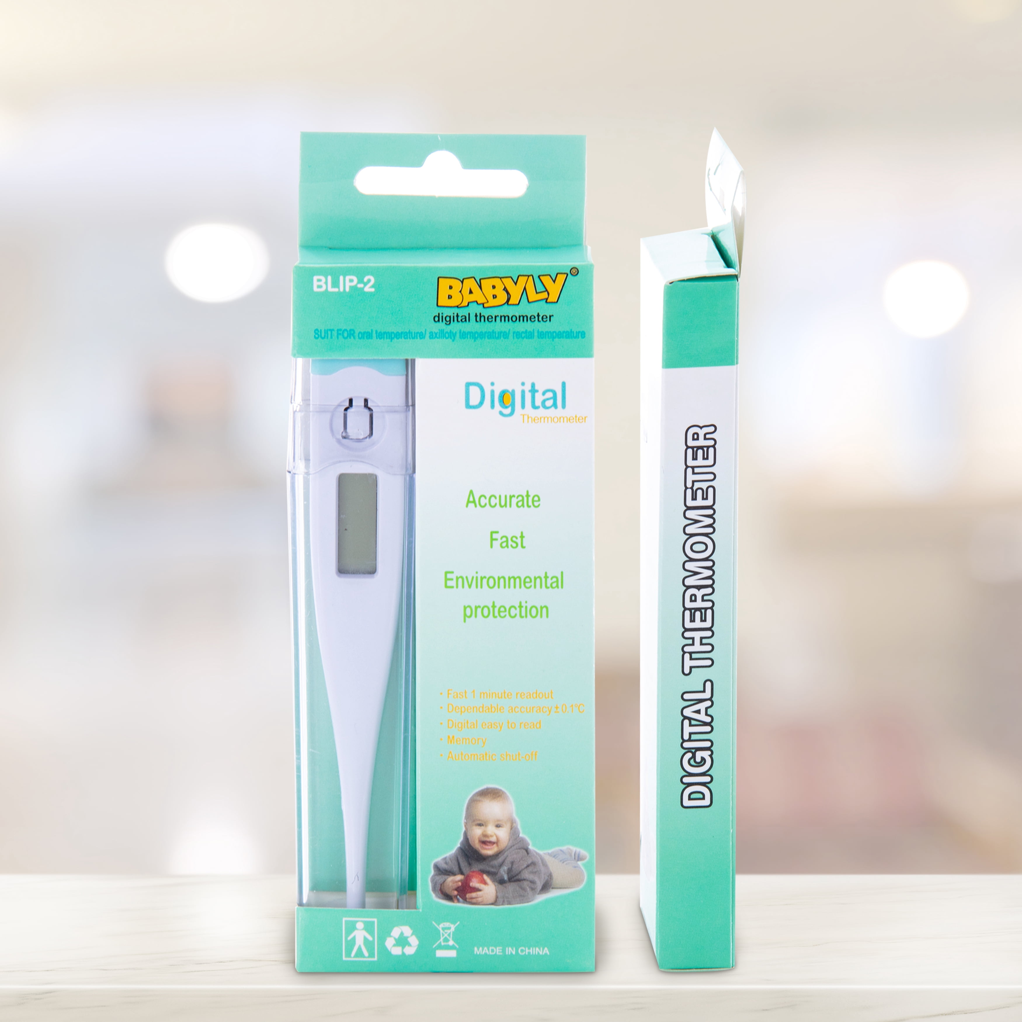 Hit Notion Celsius Digital Thermometer for Babies, Children and Adults Fast Accurate Readout, 3 in One Functionality Oral, Armpit, Rectal, Easy to See Digital Readout Memory Automatic Shutoff