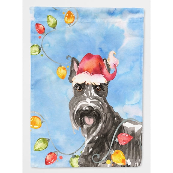 Carolines Treasures CK2491CHF Christmas Lights Scottish Terrier Flag Canvas House Size  Large multicolor