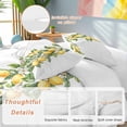 thumbnail image 3 of Yellow Lemon Bedding 3 Piece Duvet Cover Set California King, Simple Spring Botanical Fruit Leaves Flower Soft Microfiber Comforter Cover with Zipper Closure & Pillowcases, FadeResistant Quilt Cover, 3 of 9