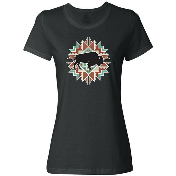 Inktastic Buffalo Cute Western Pattern Women's T-Shirt