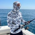 thumbnail image 6 of Men's UPF 50+ Sun Hoodie Long Sleeve Hooded Fishing Shirt Shark & Marine Life Pullover Cooling Ice Silk Breathable Quick-Dry Moisture Wicking 4-Way Stretch for Commute Fishing Hiking Green 4XL, 6 of 7