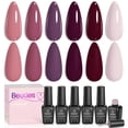 thumbnail image 1 of Set de esmalte en gel Beetles de 6 tonos morados, curado UV/LED, soak off, 1 of 7