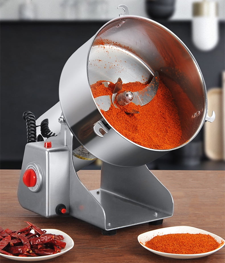 TOPCHANCES Electric Grain Mill Grinder, 800g Commercial Spice Grinder, 2400W High-Speed Stainless Steel Pulverizer Dry Grinder Grinding Machine for Coffee Wheat Herb Corn Peanuts