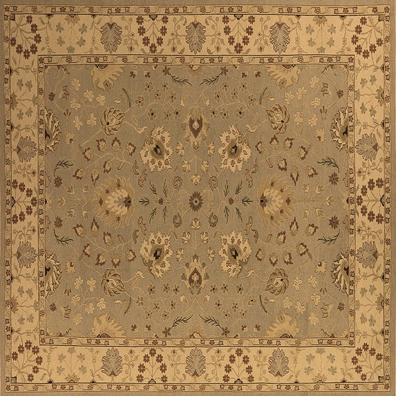 Ahgly Company Indoor Square Oriental Brown Traditional Area Rugs, 3' Square