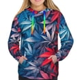 thumbnail image 3 of KLL Red And Blue Leaves for Womens Pullover Hoodie with Pocket Hooded Long Sleeve Shirts Sweatshirt for Women-Large, 3 of 7