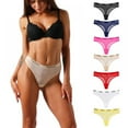 thumbnail image 3 of 3 Pack Women Underwear Seamless Thongs Low Rise Letter Panties Breathable Soft Thongs, 3 of 5