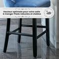thumbnail image 7 of Velvet Upholstered Bar Stools Set of 2 with Back and Wood Legs, Metal Pulling Ring, Armless Counter Height Barstools for Kitchen Island, Pub, 7 of 7