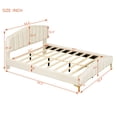 thumbnail image 5 of DreamBuck Queen Size Platform Bed with Thick Fabric, Velvet Upholstered Platform Bed Frame with Stylish Stripe Headboard and Metal Bed Leg, Queen Bed Frames for Adults, Teens, No Box Spring Needed, 5 of 9