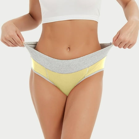 Baqcunre Cotton Underwear High Waisted Full Coverage Ladies Panties Sexy Lingerie For Women 2023 Sexy Underwear For Women Panties For Women Women Clothing Womens Underwear Color Yellow Size 4XL