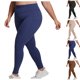 thumbnail image 1 of Pincandy Women's Plus Size High Waist Solid Color Yoga Pants, Pockets, Skinny Fit, Fitness & Daily Use, 1 of 5