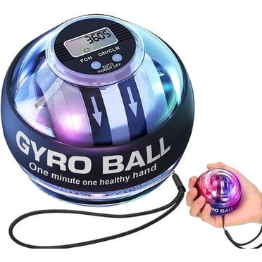 Torque Ball Hand Exerciser,Gyro Ball Hand Wrist Exerciser with Counter,Compact and Portable, Auto-Start Colorful Lighting,Designed for Fitness Enthusiasts and Office Workers(black)Q
