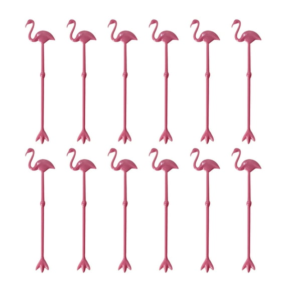 Miangastore Pink Plastic Drink Stirrer for Stirring Perfect for Parties and Everyday Use 12pcs