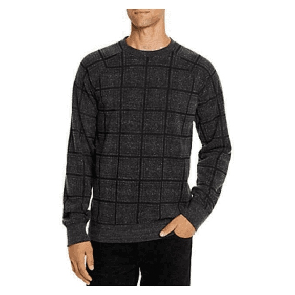 Threads 4 Thought,Men's Plaid Print Sweatshirt, BLACK, Size S