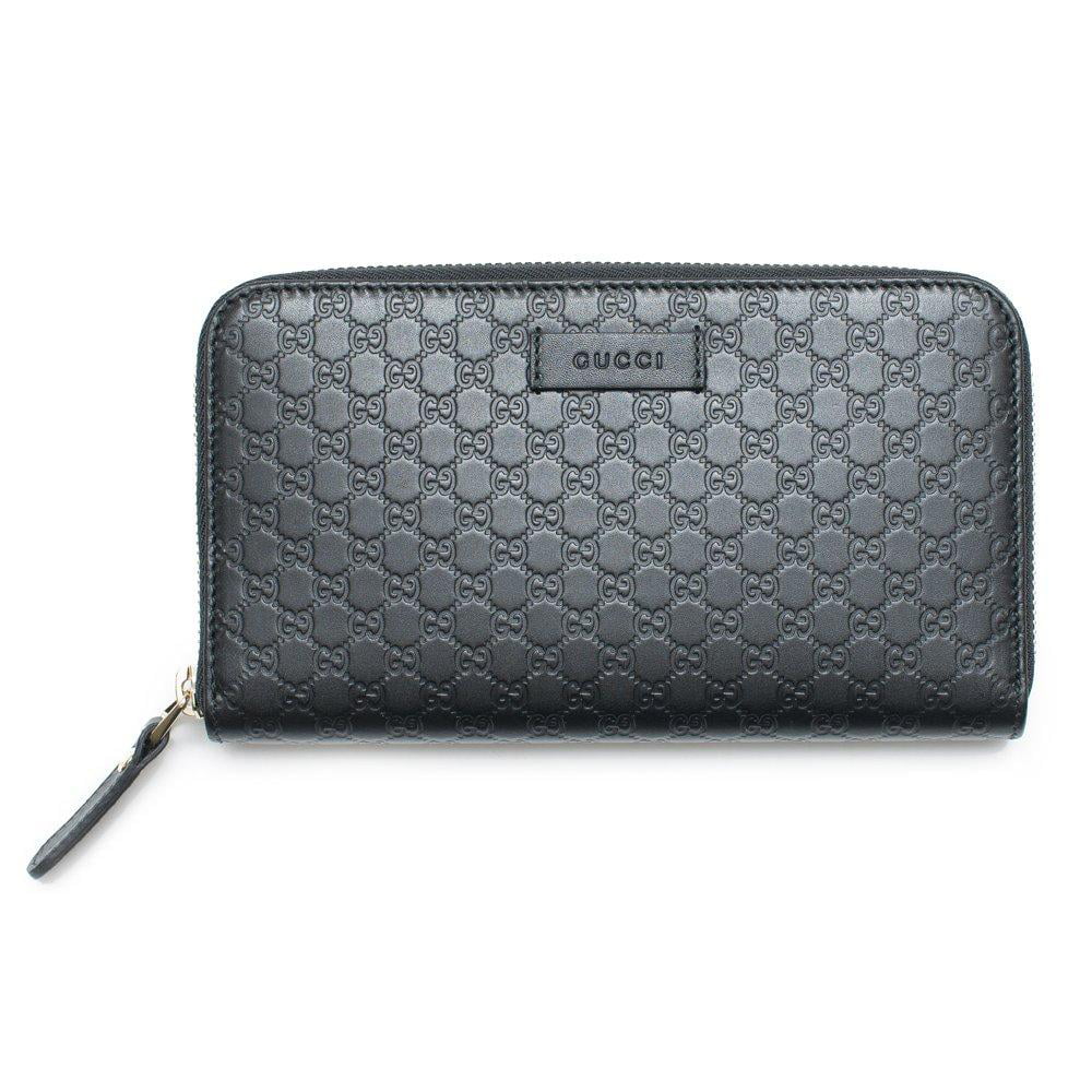 Gucci Wallet Microguccissima Leather Continental Zip Around Wallet Black New - Walmart.com