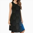 thumbnail image 2 of Abstract Honeycomb Casual Sleeveless Loose Sundress Dress For Women Summer Dress Daily Woman, 2 of 4