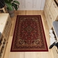 thumbnail image 3 of Ottomanson Medallion Area Rug 3'3" x 4'7" - Non Slip Low Pile Carpet, Red, 3 of 11