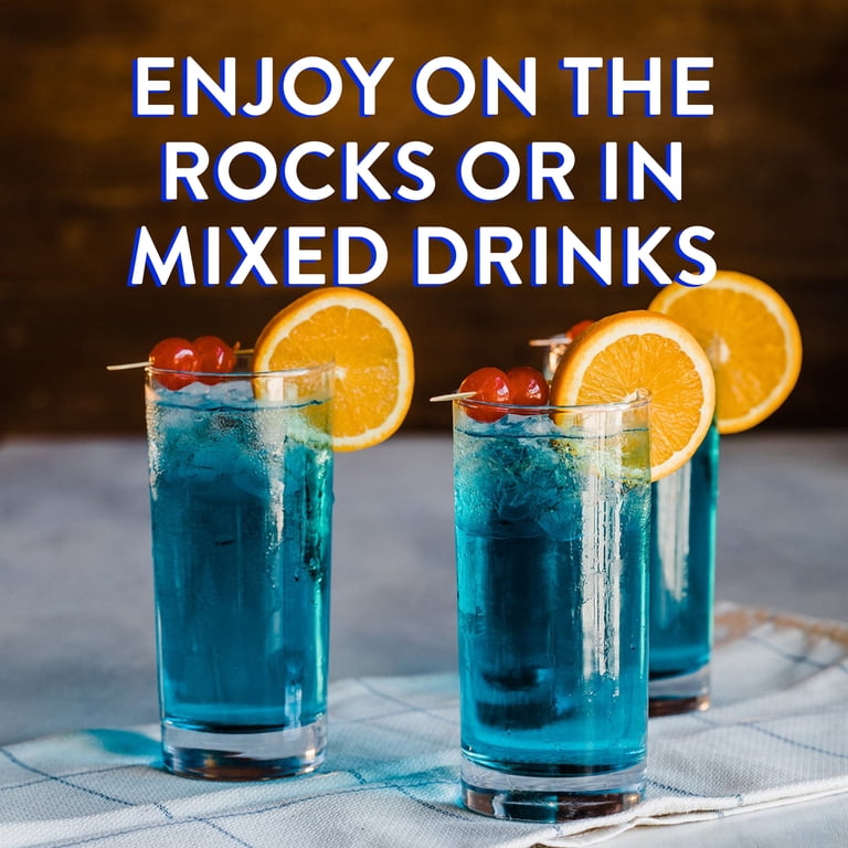 Mr. Boston Blue Curacao Orange Liqueur, 750ml, 15% Alcohol