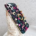 thumbnail image 5 of Compatible with iPhone 14 Pro Max Case,Cute Garden Flowers Case with 360 Degree Rotating Ring Kickstand Holder Soft Slim TPU Phone Case for iPhone 14 Pro Max 6.7" 2022 Black Mixed Floral, 5 of 16