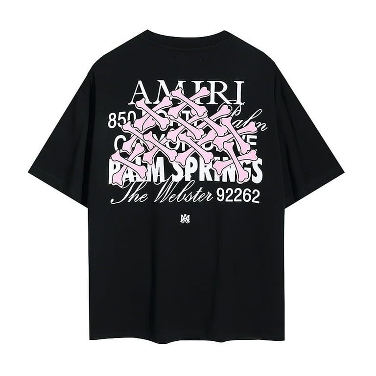 AMIRI Shirt Couple Hip Hop T-Shirt Tees Tops Fashion Alphabet Print Short-Sleeved Tshirt for Summer AMIRI Shirt Couple Hip Hop T-Shirt Tees Tops Fashion Alphabet Print Short-Sleeved Tshirt for Summer