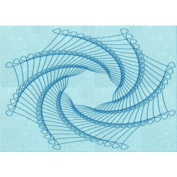 Ahgly Company Indoor Rectangle Patterned Electric Blue Area Rugs, 7' x 10'