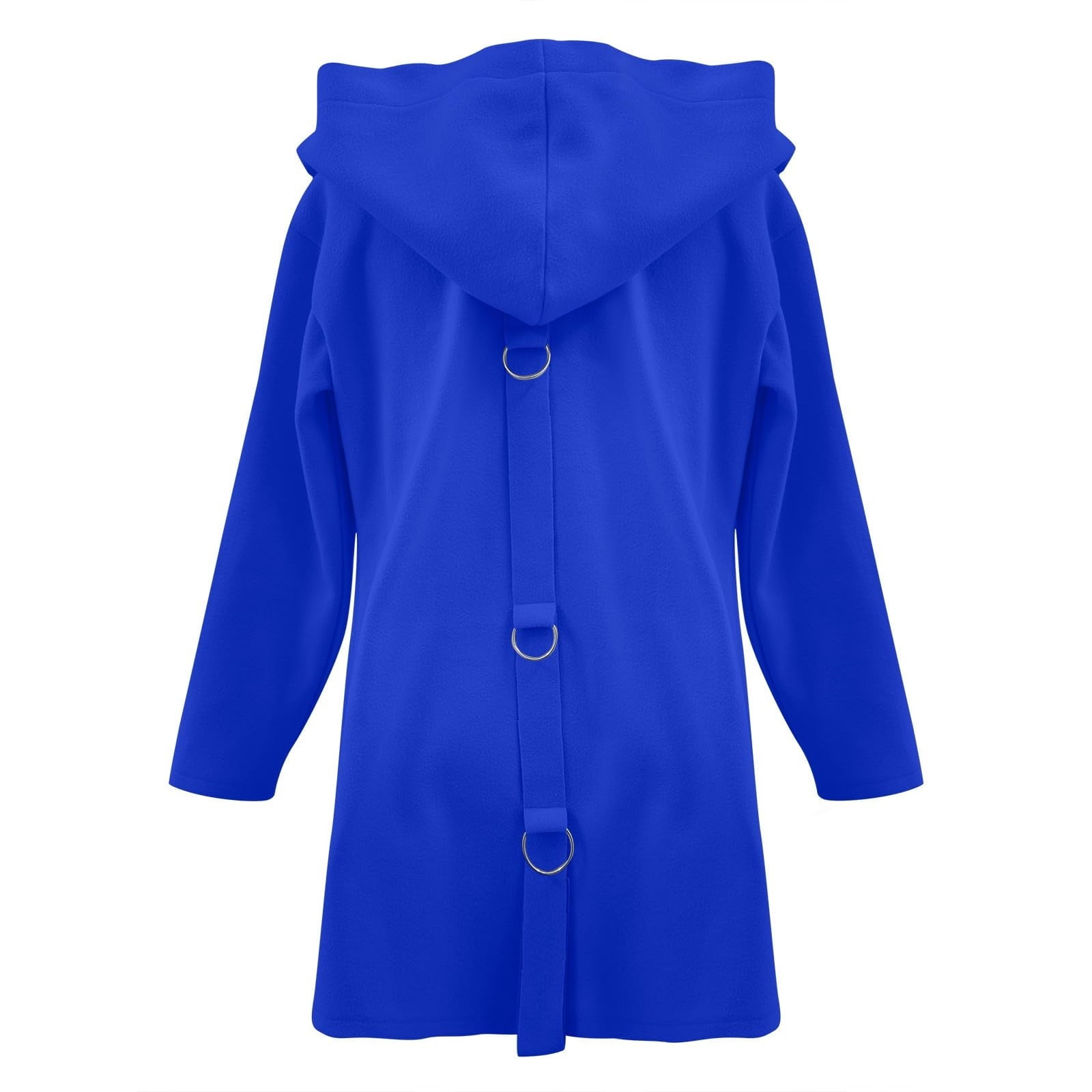 Womens Wool Peacoats with Hooded and Pockets Plus Size S-5X Snap-Button Up Coats Ladies Casual Solid Long Sleeve Comfort Outerwear