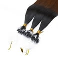 thumbnail image 3 of MY-LADY Ombre Micro Loop Ring 100% Remy Human Hair Extensions Thick Invisible Nano Beads Micro Link Hairpiece 50S 1G, 3 of 10