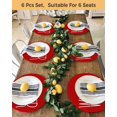 thumbnail image 4 of 13 Inch Round Placemats Set of 6, Hello Winter Non Slip Heat Insulation PP Table Mats, Red Merry Christmas New Year Washable Place Mats for Kitchen Dining Party Table Decor, 4 of 7