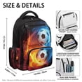 thumbnail image 6 of HUIACONG Fire Ice Soccer Print School Backpack for Boys Teens Age 7-19 Multi Pockets Scratch Resistant Adjustable Padded Straps Water Repellent Lightweight School Bag for Daily Use Sports Trips, 6 of 7