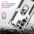 thumbnail image 3 of LeYi for Samsung S24 Ultra 5G Phone Case, Galaxy S 24 Ultra Plus Case with Stand, [Military-Grade] Ring Kickstand Defender Phone Cover Case for S24 Ultra 5G, Silver, 3 of 7