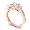 thumbnail image 2 of 1.88 ct Emerald Cut White Sapphire 3 Stone 14K Rose Gold Womens Engagement Ring, 2 of 5