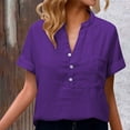 thumbnail image 2 of LIZUOJUNF Womens Dressy Casual Shirts V Neck Lace Shirt Trendy Blouses Plus Size Blouses Dressy Casual, M, 2 of 5