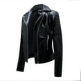 thumbnail image 3 of Leather Jackets for Women Zpanxa Women Faux Leather Moto Biker Short Coat Jacket, Plus Size Short Lightweight Motorcycle Biker Jacket, Fitted Slim Jackets Coat Black M, 3 of 4