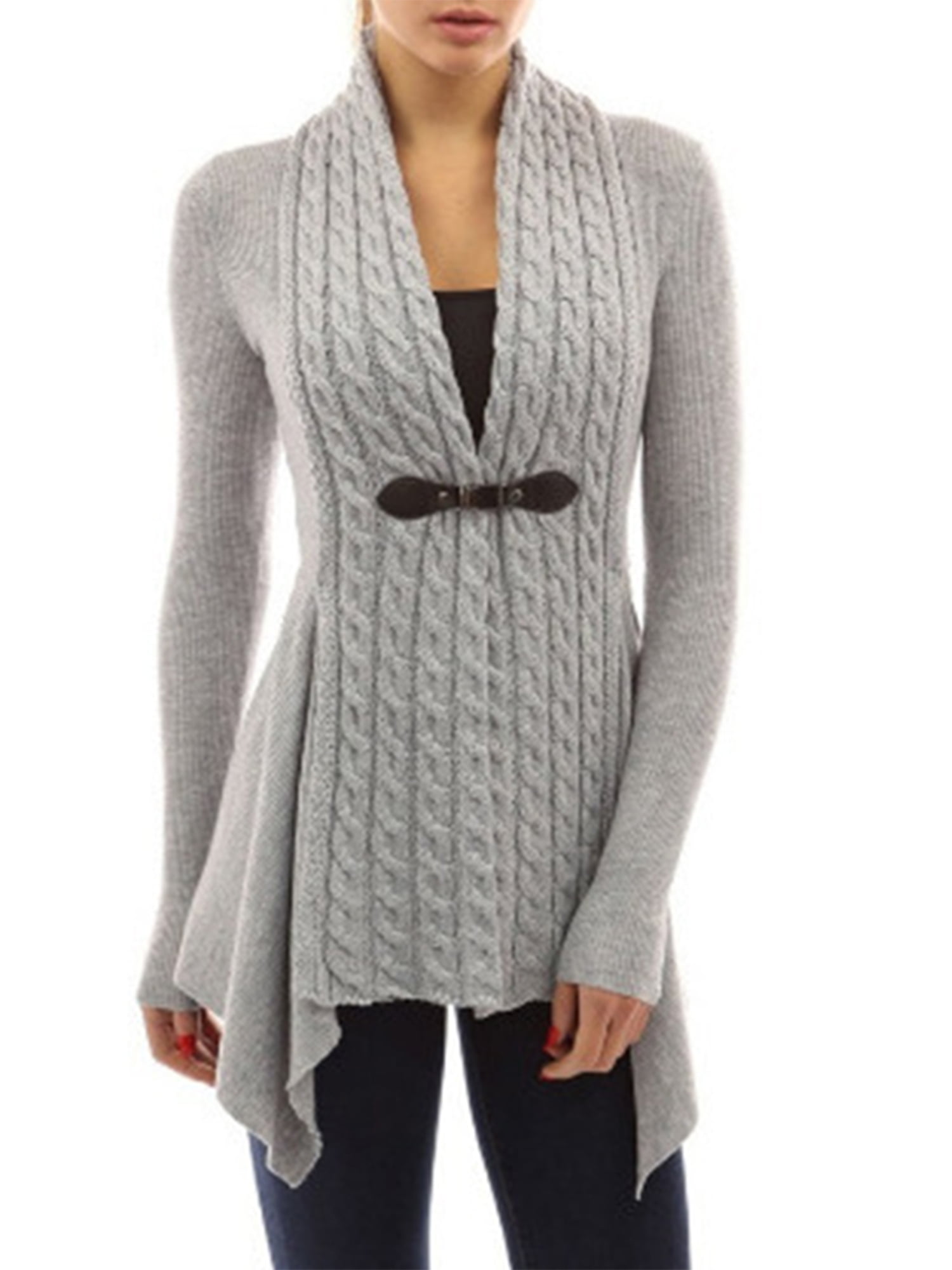 Womens Irregular Knitted Cardigan Sweater Knitwear Coat Jacket Outwear Pullover