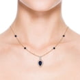 thumbnail image 4 of ANGARA Natural 1 Ct Inverted Pear Sapphire Necklace with Diamonds in 14K Rose Gold for Women (Size-8x5mm) | September Birthstone, Anniversary, Jewelry Gift for Women | Natural Blue Sapphire Necklace, 4 of 8