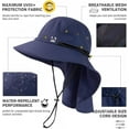 thumbnail image 6 of TOP-EX Waterproof Sun Hat Men's Wide Brim Sun Protection Hat Outdoor Trekking Hat with Neck Protection Safari Summer Hat Foldable Light Grey M/L, 6 of 7