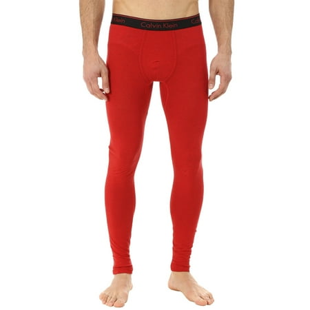calvin klein classic fit stretch base layer striped pant red large l